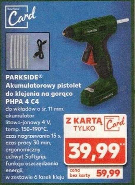 PARKSIDE® Akumulatorowy pistolet do klejenia na gorąco PHPA 4 C4