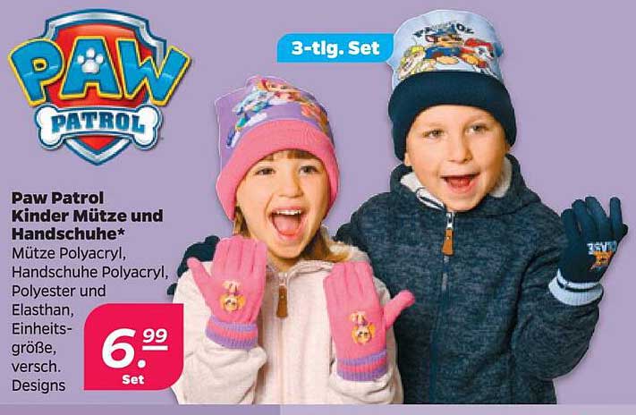 Paw Patrol Kinder Mütze und Handschuhe*