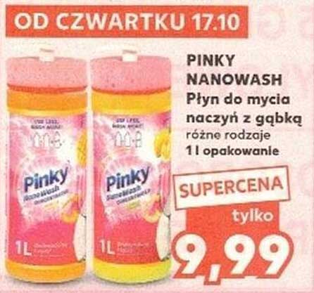 PINKY NANOWASH Płyn do mycia naczyń z gąbką 1L opakowanie