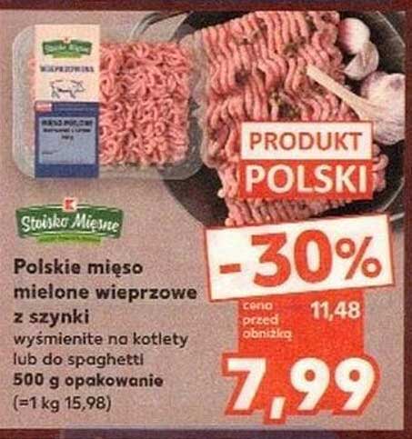 Polskie mięso mielone wieprzowe z szynki