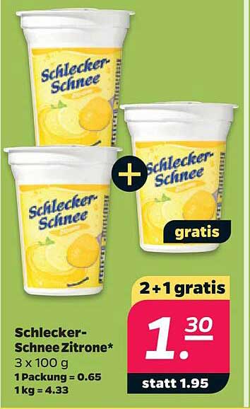 Schlecker-Schnee Zitrone* 3 x 100 g