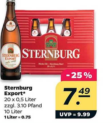 Sternburg Export* 20 x 0,5 Liter