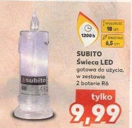 SUBITO Świeca LED gotowa do użycia, w zestawie 2 baterie R6