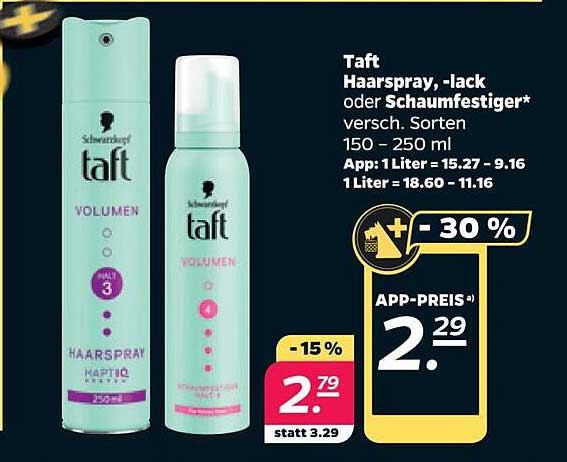 Taft Haarspray, -lack oder Schaumfestiger* versch. Sorten 150 - 250 ml