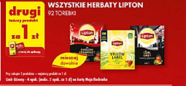 WSZYSTKIE HERBATY LIPTON 92 TOREBKI