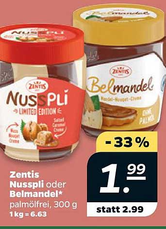 Zentis Nusspli oder Belmandel*