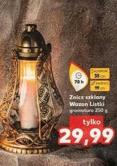 Znicz szklany Wazon Listki