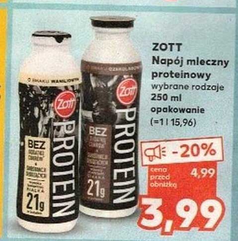 ZOTT Napój mleczny proteinowy wybrane rodzaje 250 ml opakowanie