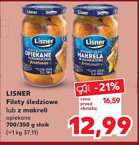 LISNER Filety śledziowe lub z makreli