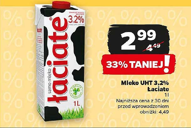 Mleko UHT 3,2% Łaciate 1l
