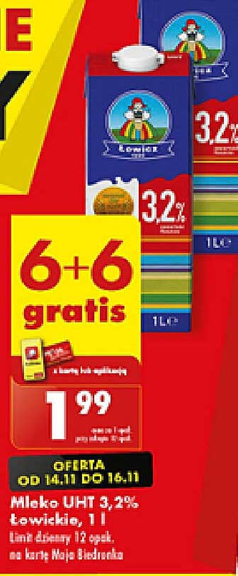 Mleko UHT 3,2% Łowickie, 1 l