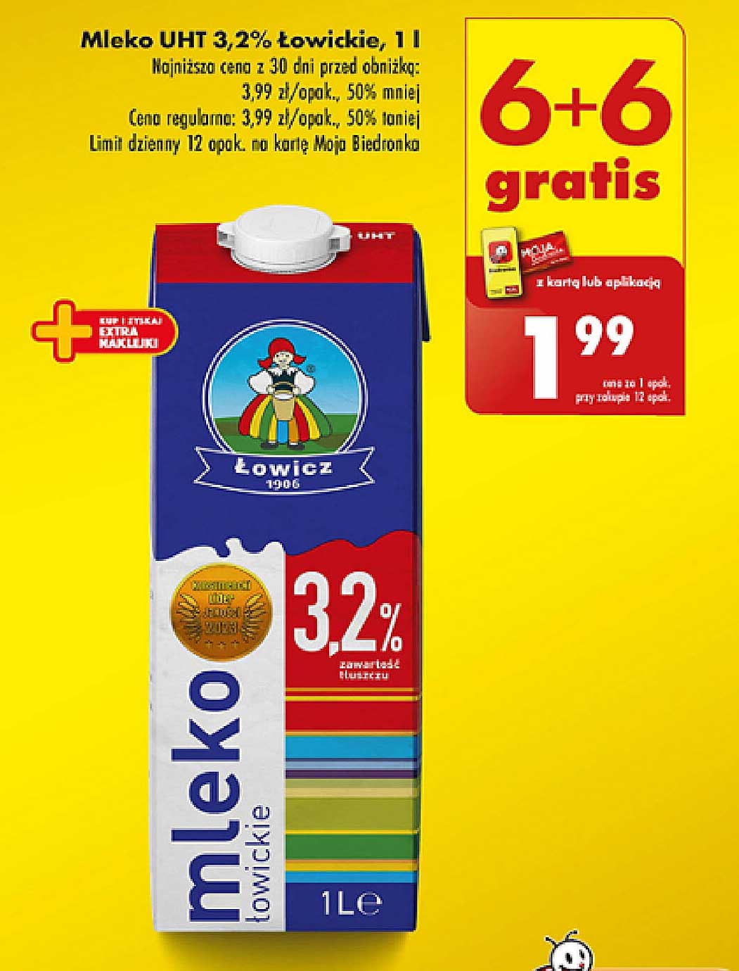 Mleko UHT 3,2% Łowickie, 1 l