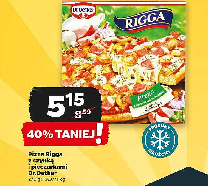 Pizza Rigga z szynką i pieczarkami Dr. Oetker