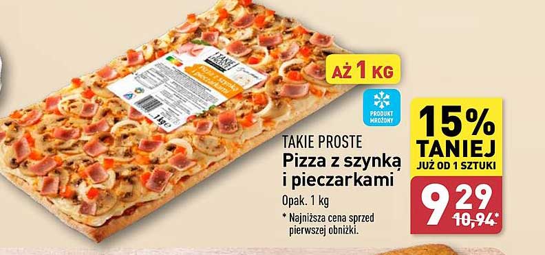 Pizza z szynką i pieczarkami