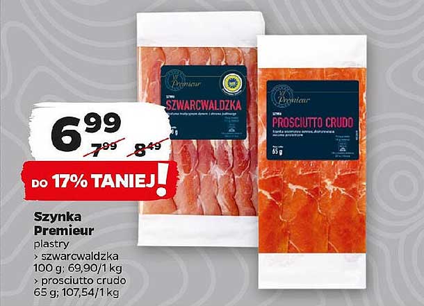 Szynka Premieru plasty szwarcwaldzka, prosciutto crudo