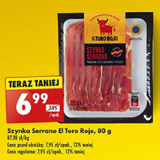 Szynka Serrano El Toro Rojo, 80 g