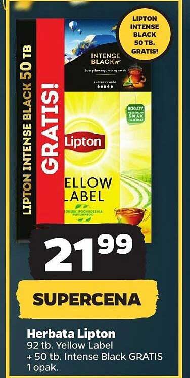 Herbata Lipton 92 tb. Yellow Label + 50 tb. Intense Black GRATIS 1 opak.