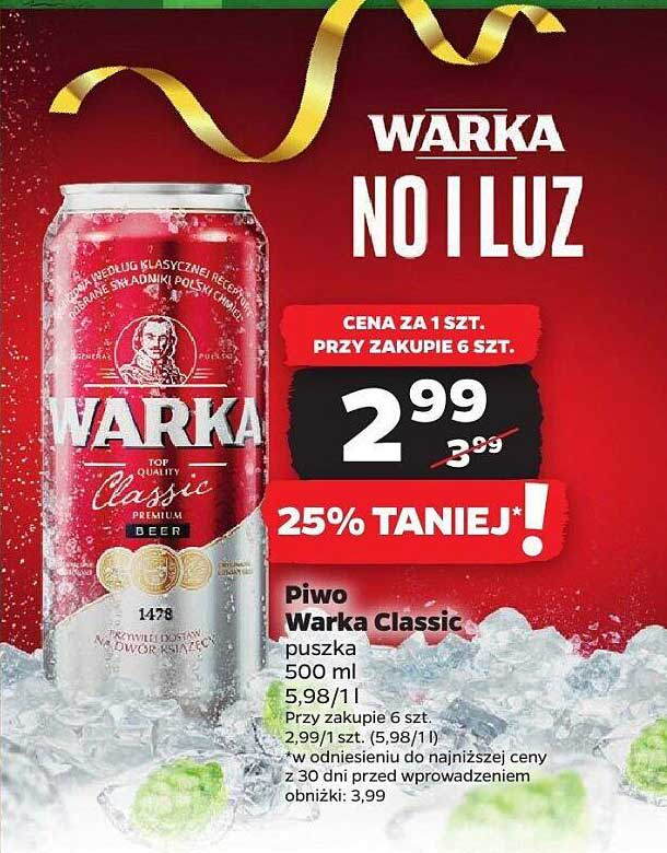 Piwko Warka Classic puszka