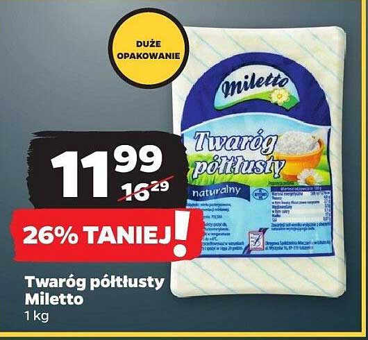 Twaróg półtłusty Miletto