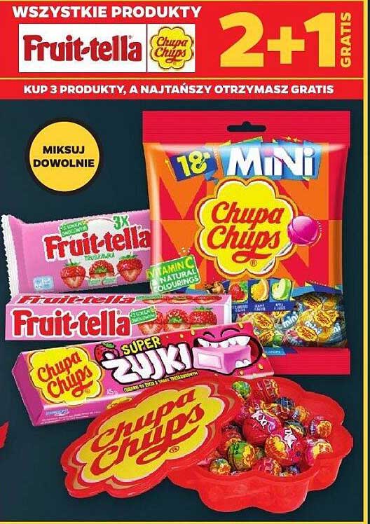 WSZYSTKIE PRODUKTY Fruit-tella Chupa Chups 2+1 GRATIS