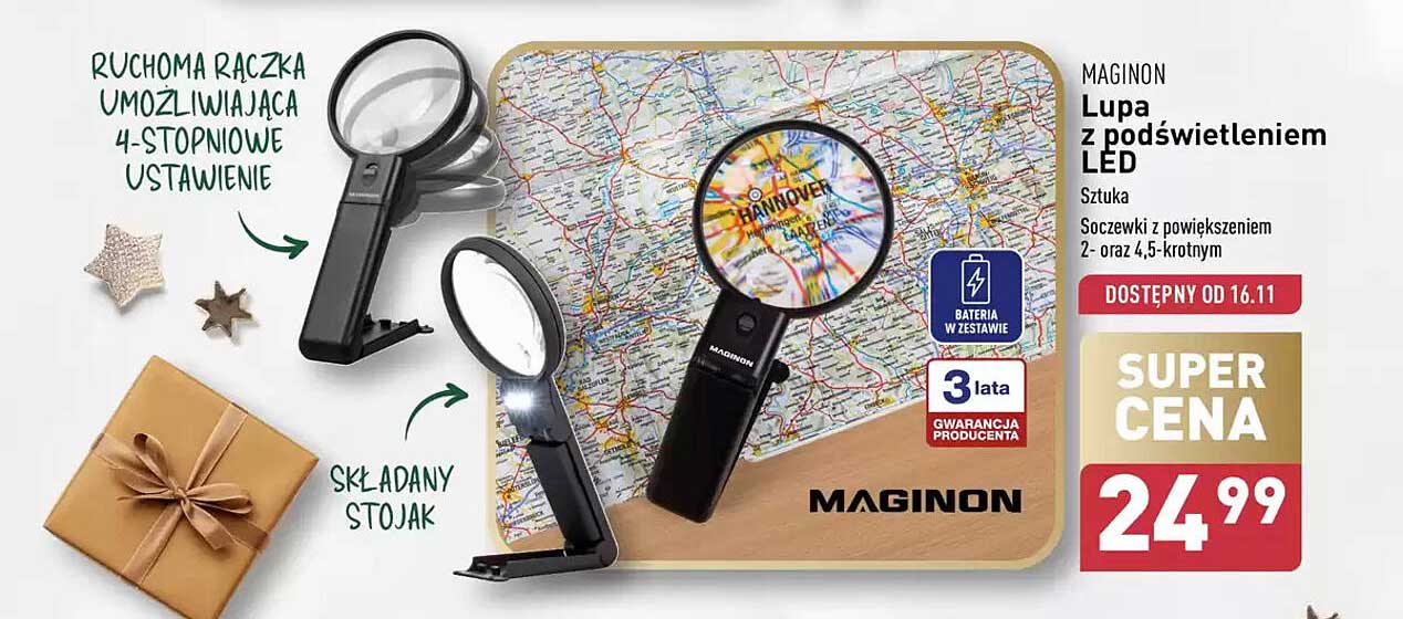 MAGINON Lupa z podświetleniem LED