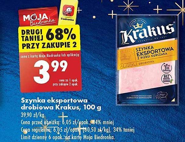 Szynka eksportowa drobiowa Krakus, 100 g