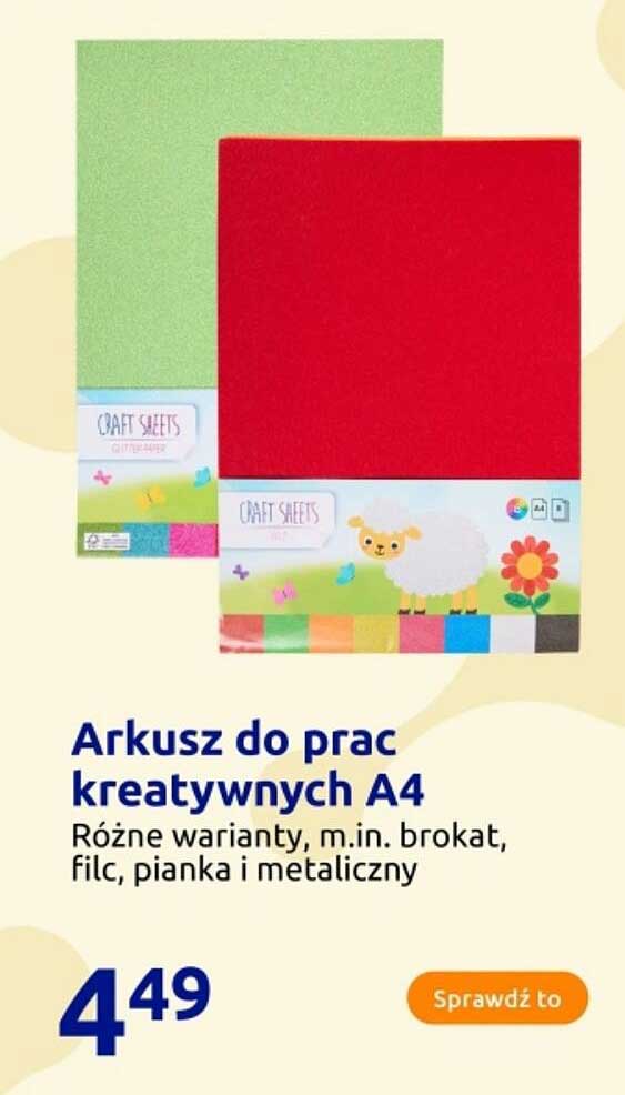 Arkusz do prac kreatywnych A4