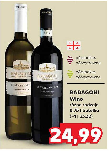 BADAGONI Wino różne rodzaje