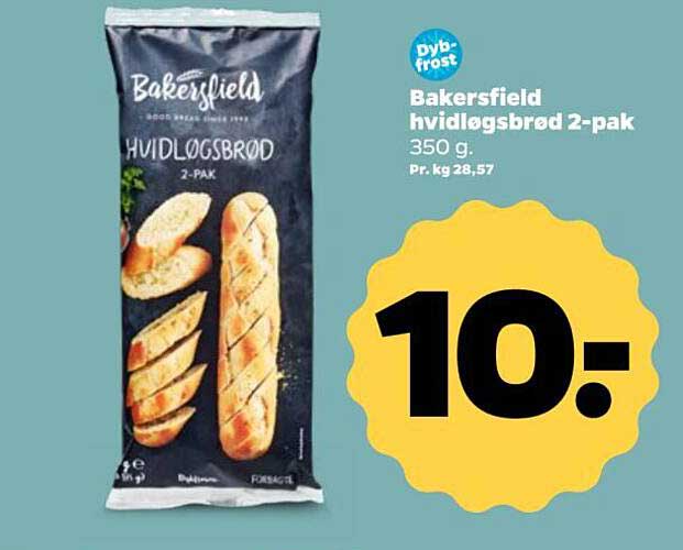 Bakersfield hvideløgsbrød 2-pak