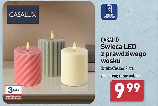 CASALUX Świeca LED z prawdziwego wosku