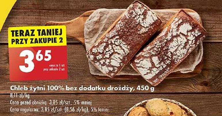 Chleb żytni 100% bez dodatku drożdży, 450 g