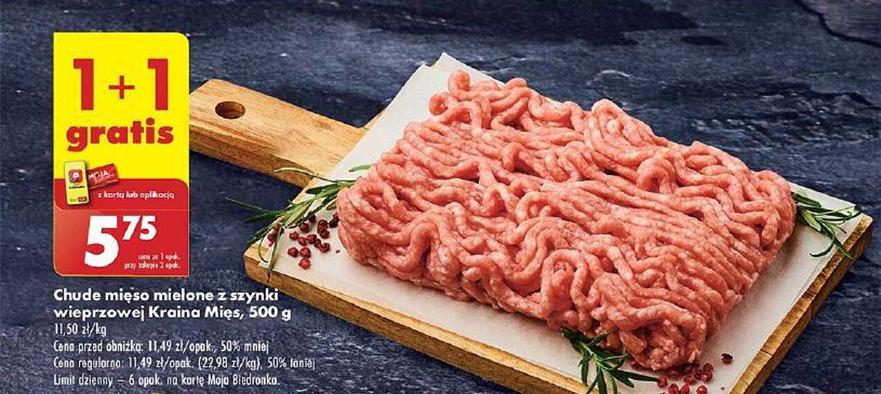 Chude mięso mielone z szynki wieprzowej Kraina Mięs, 500 g