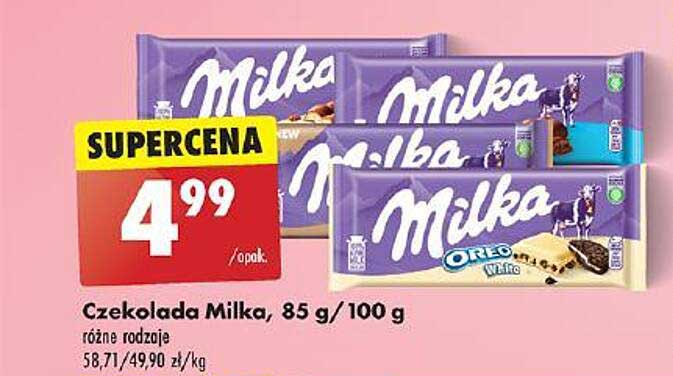 Czekolada Milka, 85 g/100 g