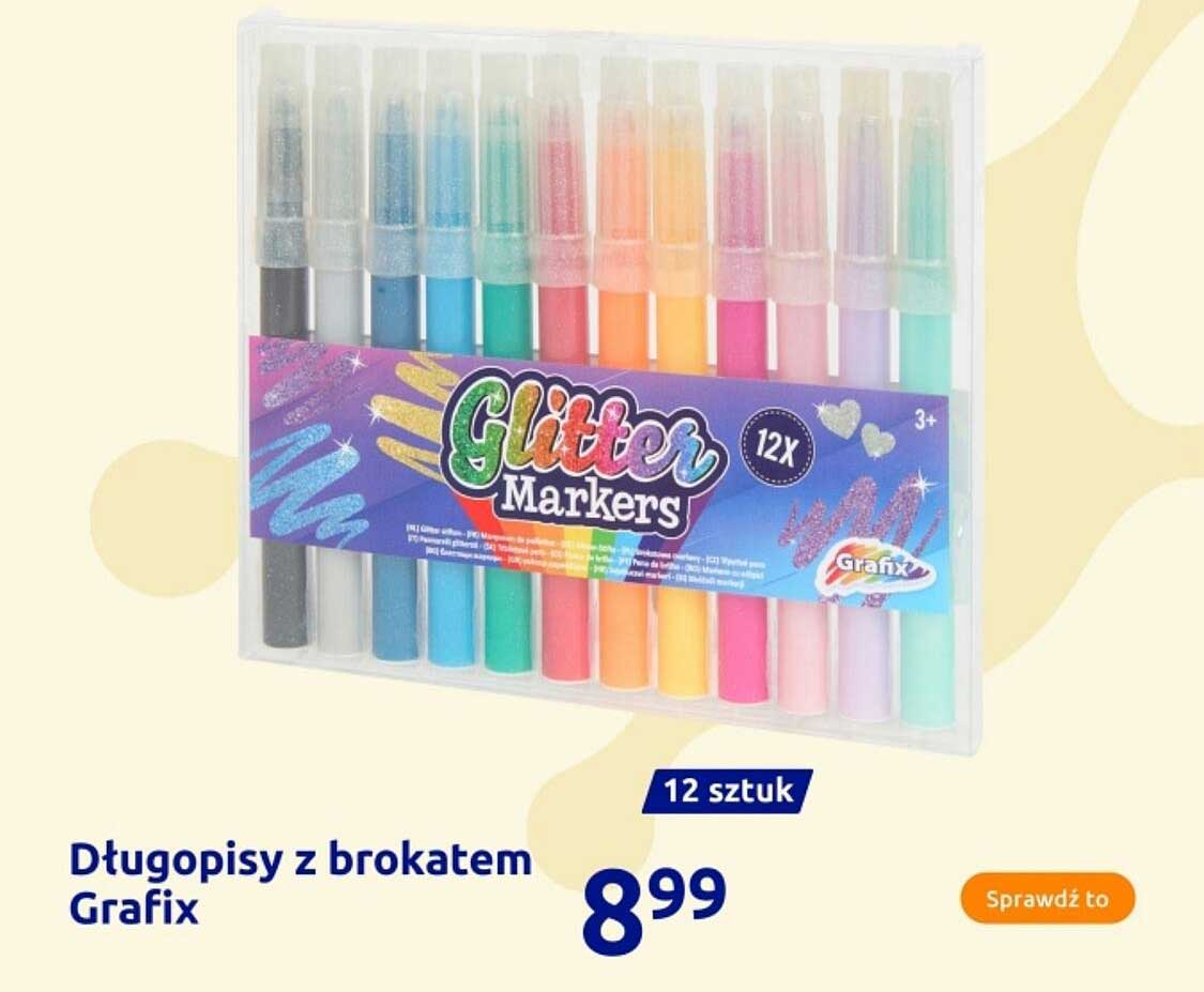 Długopisy z brokatem Grafix