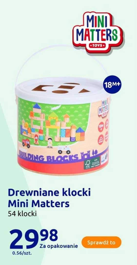 Drewniane klocki Mini Matters 54 klocki