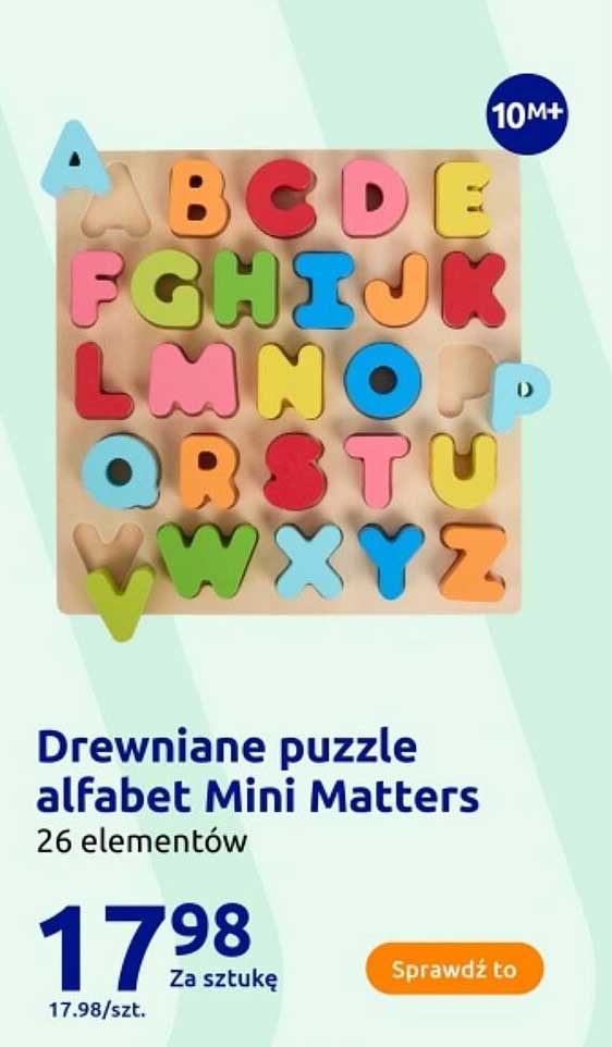 Drewniane puzzle alfabet Mini Matters