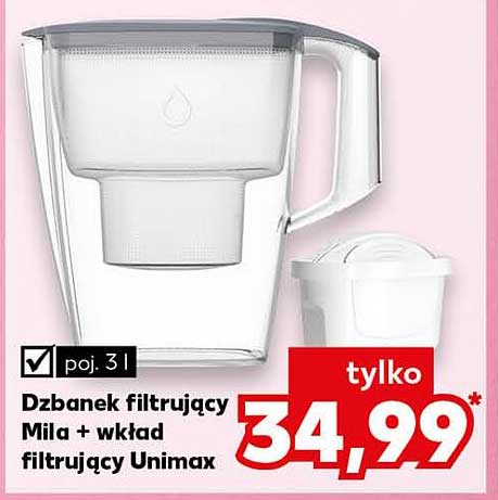 Dzbanek filtrujący Mila + wkład filtrujący Unimax