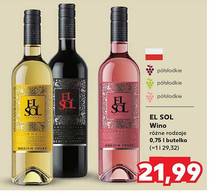 EL SOL Wino różne rodzaje