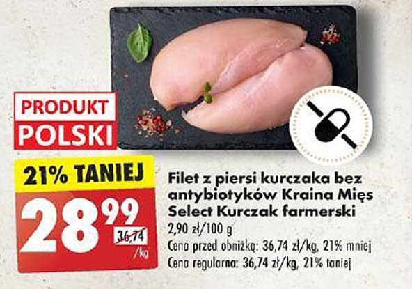 Filet z piersi kurczaka bez antybiotyków Kraina Mięs Select Kurczak farmerski