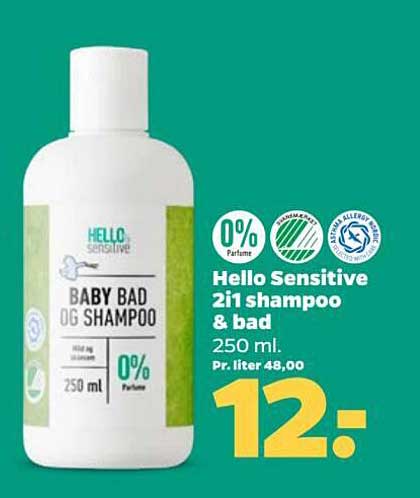 Hello Sensitive 2i1 shampoo & bad