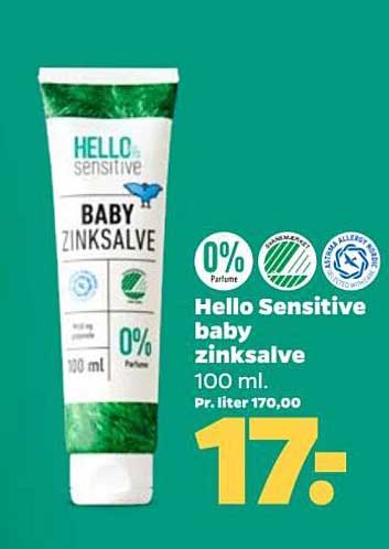 Hello Sensitive baby zinksalve 100 ml.