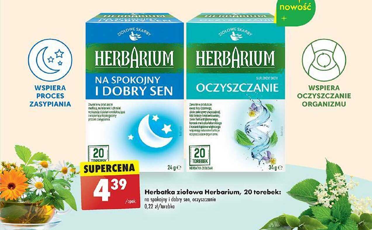 Herbatka ziołowa Herbarium, 20 torebek: na spokojny i dobry sen, oczyszczanie