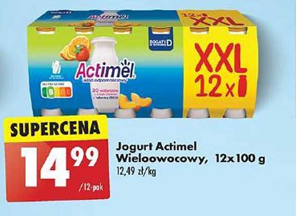 Jogurt Actimel Wieloowocowy, 12x100 g