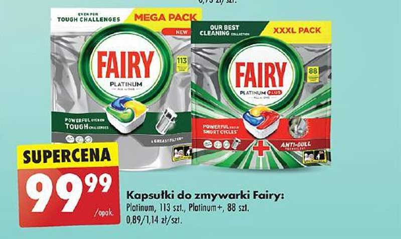 Kapsułki do zmywarki Fairy: Platinum, 113 szt., Platinum+, 88 szt.