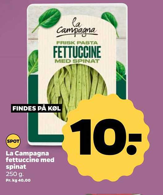 La Campagna fettucine med spinat