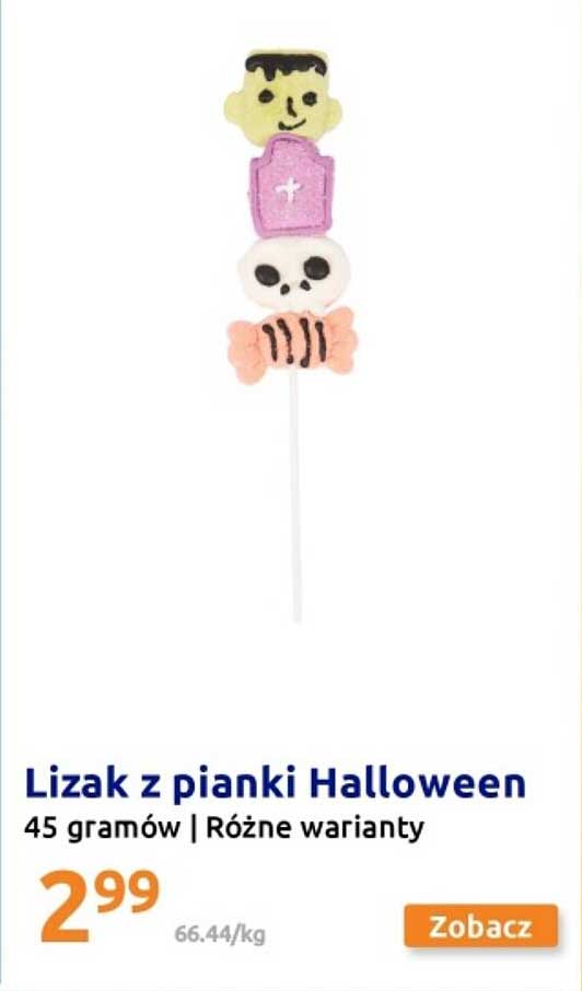 Lizak z pianki Halloween