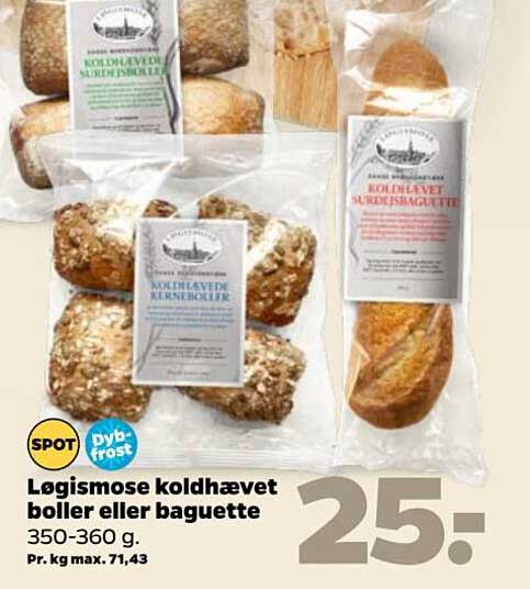 Logismose koldhævet boller eller baguette