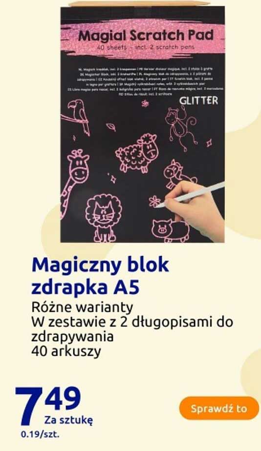 Magiczny blok zdrapka A5