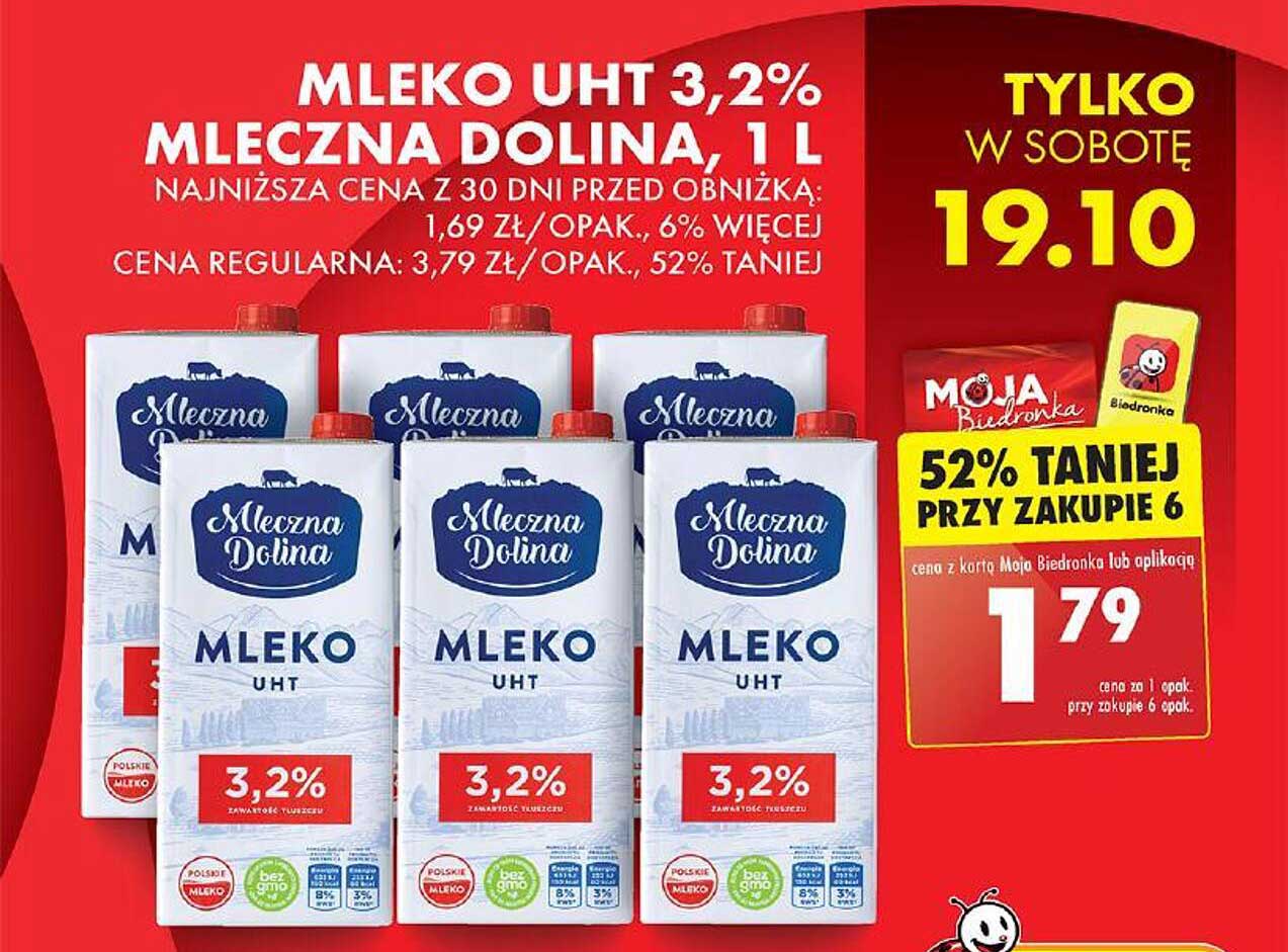 MLEKO UHT 3,2% MLECZNA DOLINA, 1 L