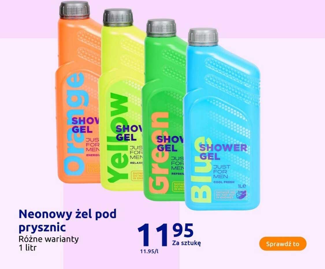 Neonowy żel pod prysznic